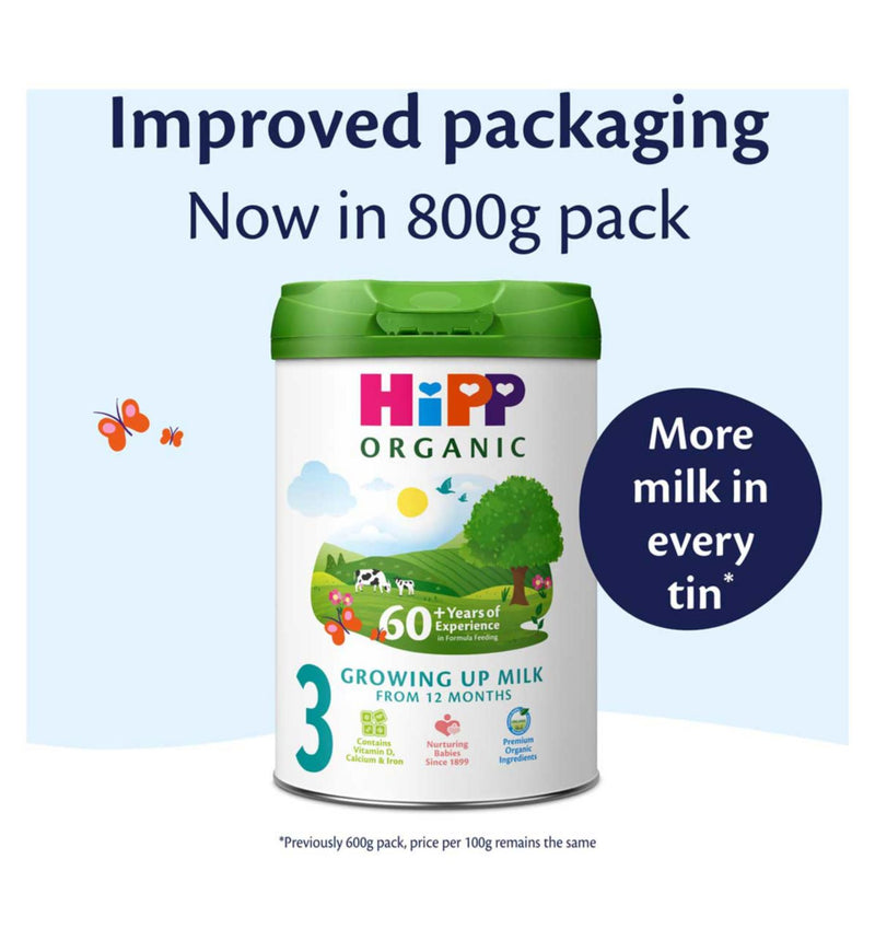 HiPP Organic growing up milk formula from 12 months 800g (British brand)