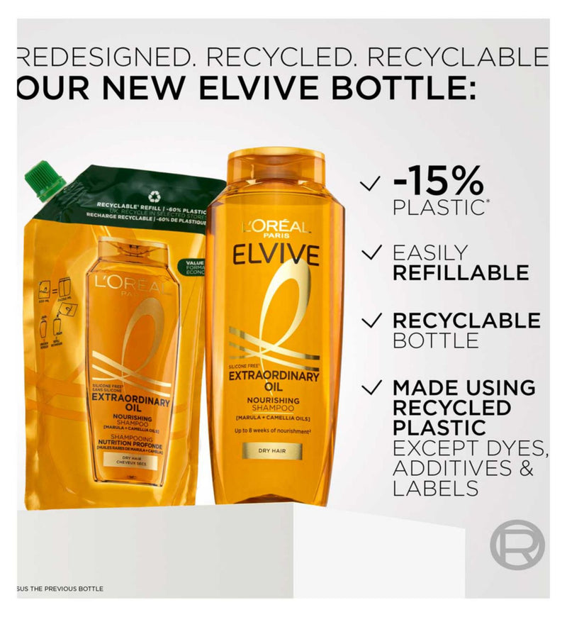 L'Oréal Paris Elvive Extraordinary Oil Shampoo 400ml, imported from the UK