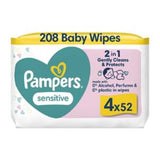 Boots Pampers Sensitive Baby Wet Wipes 4 Packs 208 Wipes- Buy online at McGrocer