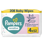Pampers Sensitive Baby Wet Wipes 4 Packs 208 Wipes