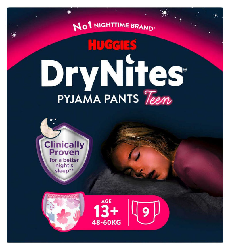 Huggies DryNites bedwetting pants for girls 13+ 49-60kg - British product