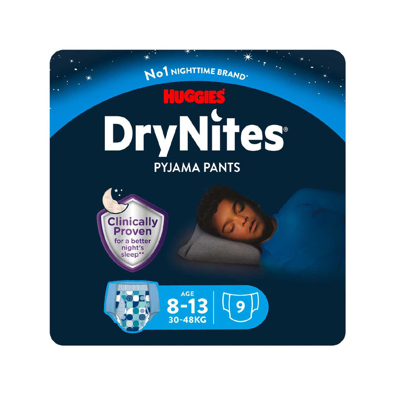Huggies DryNites bedwetting pants for boys 8-13 30-48kg - British product