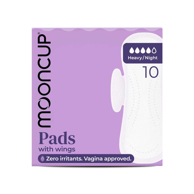 Mooncup Organic Heavy Night Pads 10 pack, imported from the UK