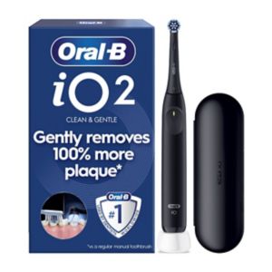 Oral-B iO2 Night Black Electric Toothbrush + Travel Case, imported from the UK