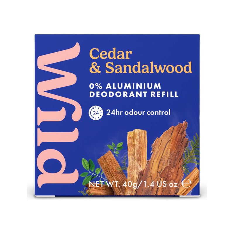 Wild cedar and sandalwood deodorant refill 40g (British brand)