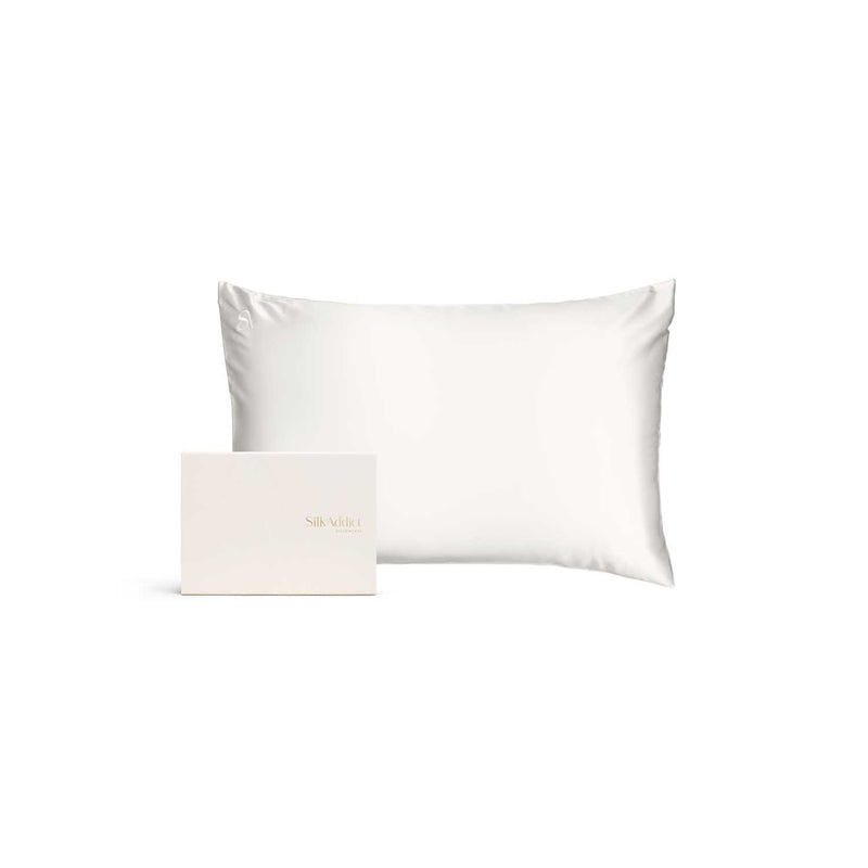 Silk Addict 100% Mulberry Silk Pillowcase Ivory 75x50cm (British brand)