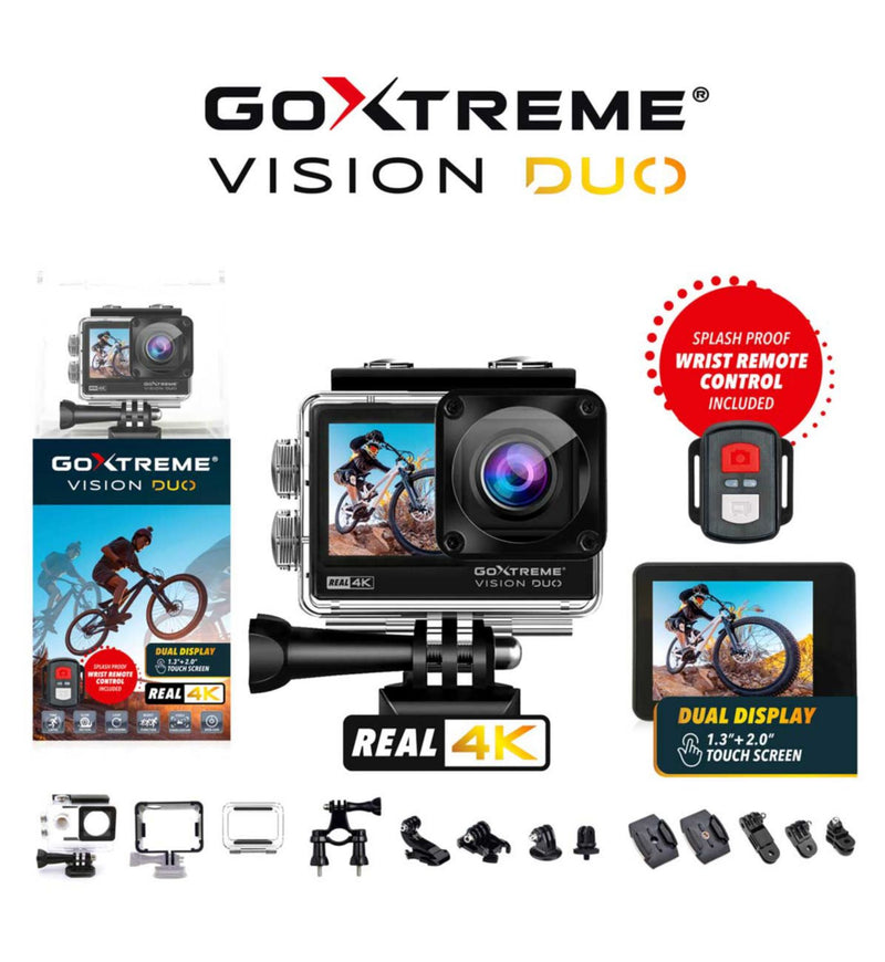 Easypix GoXtreme Vision Duo 4K action camera, imported from the UK