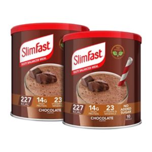 Slimfast chocolate flavour shake powder 2 x 375g, imported from the UK