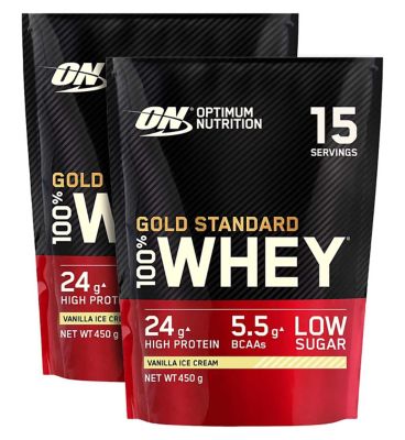 Optimum Nutrition Gold Standard 100 Whey Vanilla Ice Cream 2 x 450g