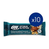 Optimum Nutrition pisket proteinbar med peanøtter og saltet karamell 10-pakning 68 g