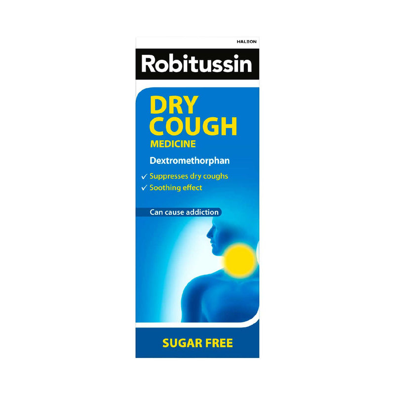 Robitussin dry cough medicine 200ml (British brand)