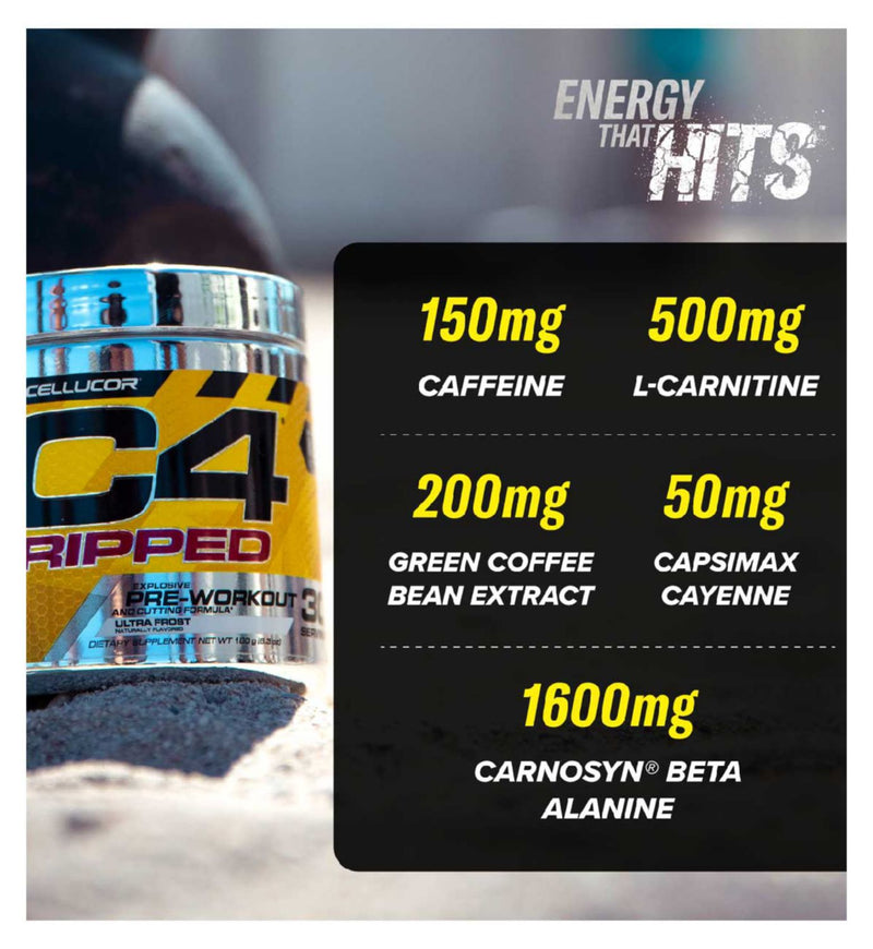 C4 Ripped Pre Workout 189g - British product