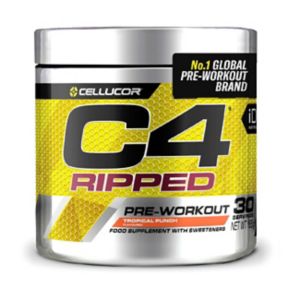 C4 Ripped pre-workout supplement Tropical Punch 189g (British brand)