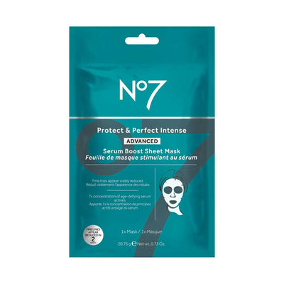 Boots No7 Protect and Perfect Intense Advanced Serum Boost Sheet Mask 20.5g- Buy online at McGrocer