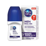 Triple Dry Men's Roll On fragrance free 50ml, imported from the UK
