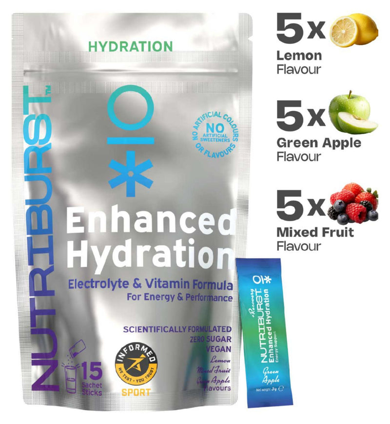 Nutriburst hydration powder mixed flavours 45g, imported from the UK