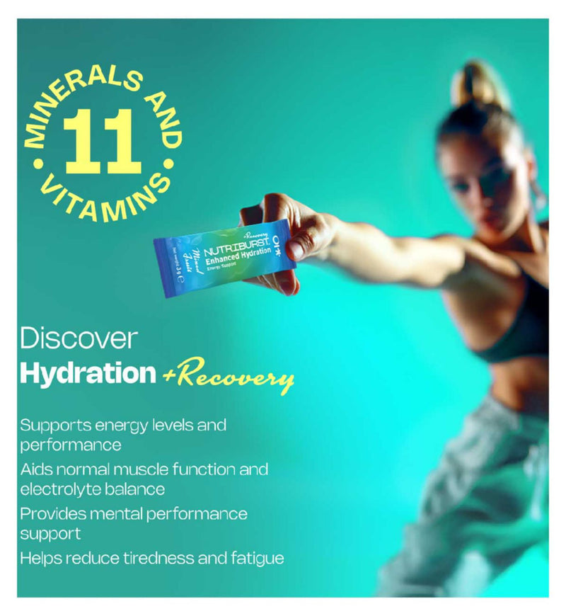 Nutriburst hydration powder mixed flavours 45g, imported from the UK