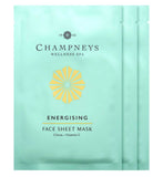 Champneys energising face sheet masks 35ml 3-pack, imported from the UK