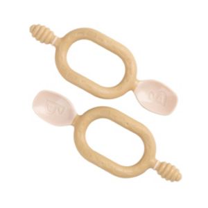 Bibado Dippit Mehrstufen-Entwöhnungslöffel Zwei-Pack-Fawn Baby-Fütterutensil
