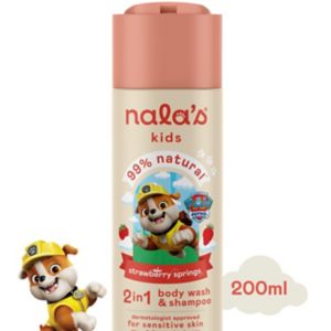 Nala's Kids 2in1 Body Wash Strawberry 200ml, imported from the UK