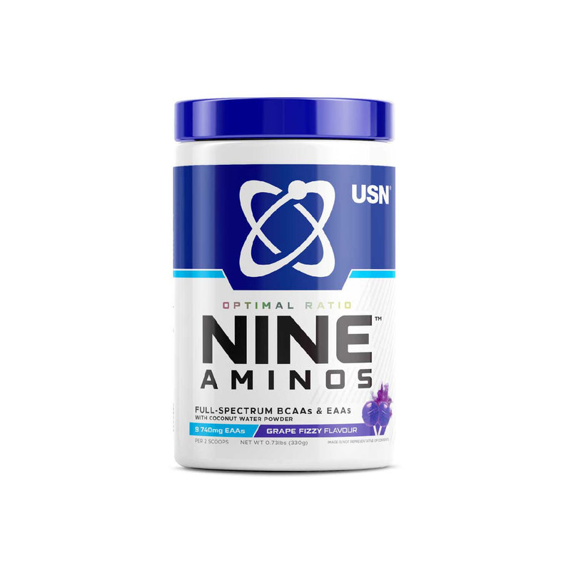 USN Nine Aminos Powder Grape Fizzy Pop 330g (British brand)