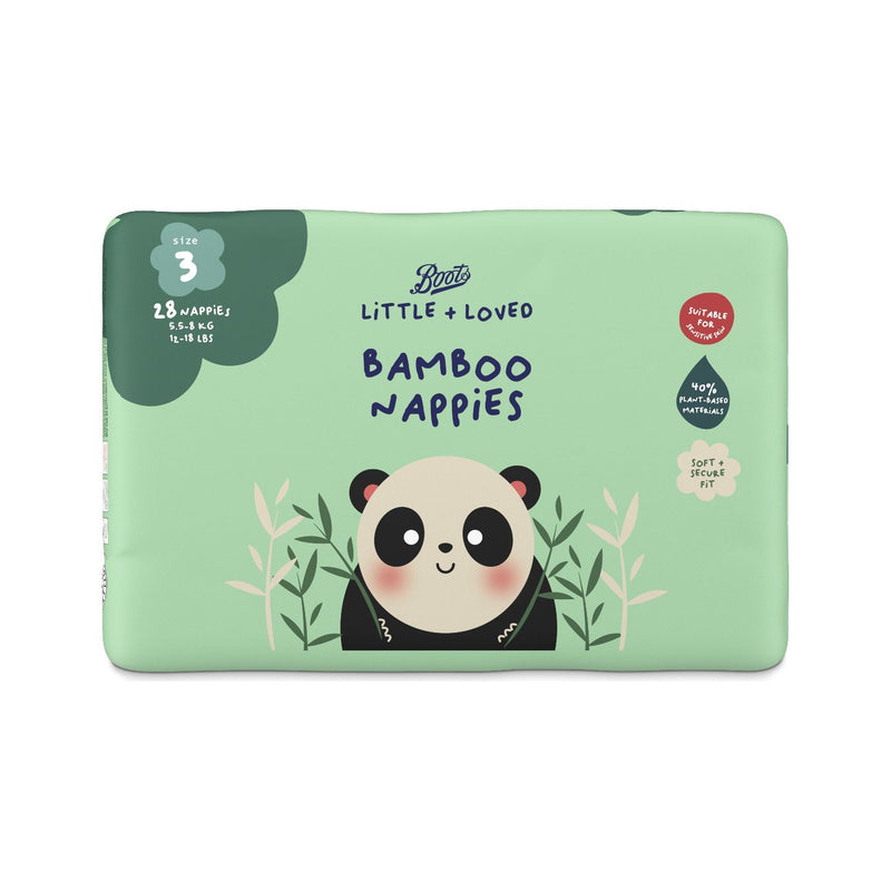 Boots bamboo nappies size 3 28 nappies 5.5-8kg - British product