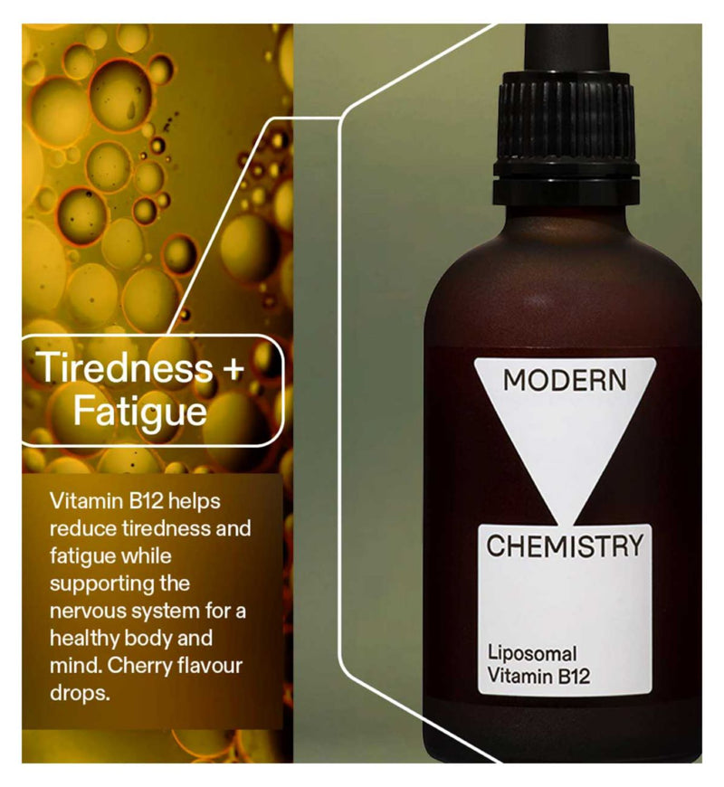 Modern Chemistry Liposomal Vitamin B12 Drops Cherry Cranberry 60ml, imported from the UK