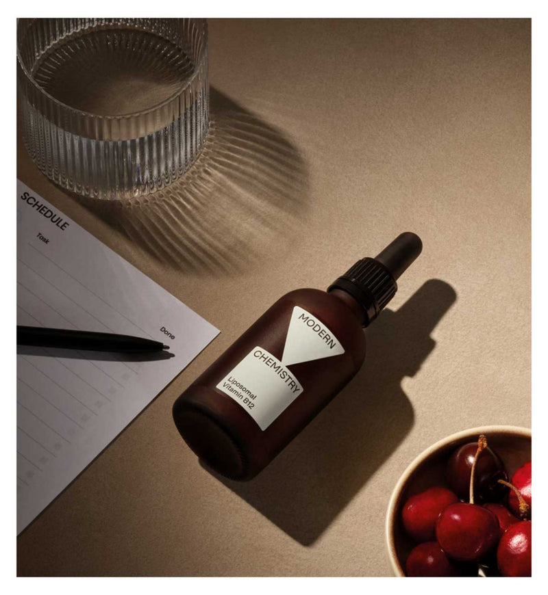 Modern Chemistry Liposomal Vitamin B12 Drops Cherry Cranberry 60ml, imported from the UK