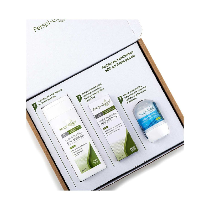 Perspi-Guard 3 Step Treatment Pack Original with multiple formats (British brand)