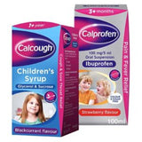 Calcough Calprofen bundle childrens medicine blackcurrant strawberry 225ml - British product