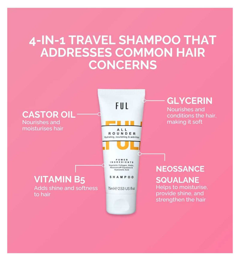 FUL All-Rounder shampoo mini 75ml, imported from the UK