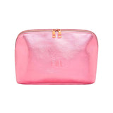 FUL wash bag in shiny pink vegan leather with zip closure, UK version