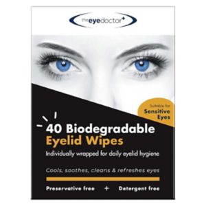 The Eye Doctor eyelid wipes biodegradable 40 count (British brand)