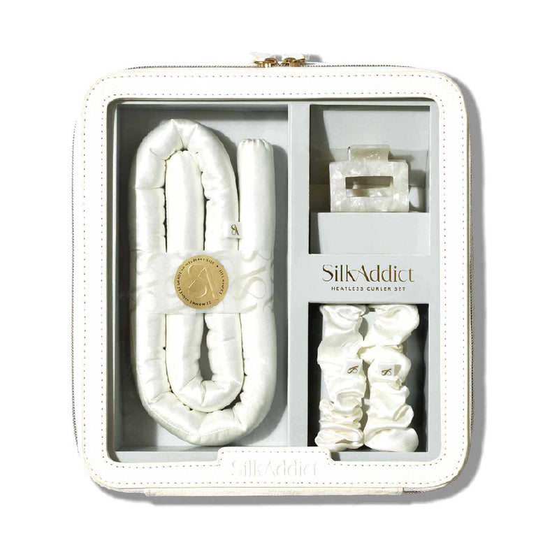 Silk Addict heatless curler set ivory (British brand)
