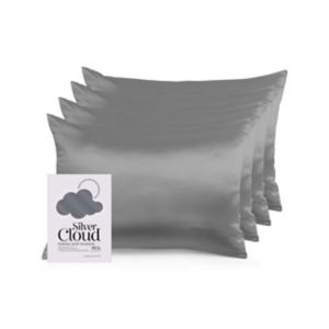 Silver Cloud charcoal satin pillowcase 4 pack (British brand)