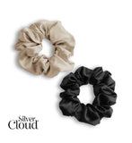 Silver Cloud Mixed Satin Scrunchies Four Pack (British brand)