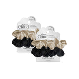 Silver Cloud Mixed Satin Scrunchies Four Pack (British brand)