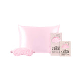 Silver Cloud pink fluffy eye mask and pillowcase set (British brand)