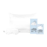 Silver Cloud white fluffy eye mask pillowcase set (British brand)