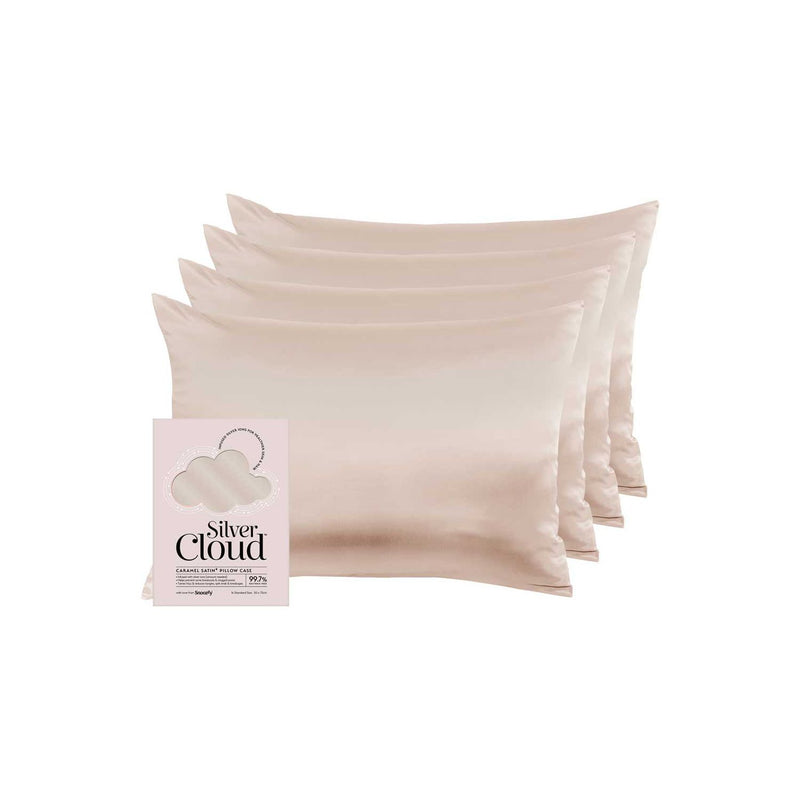 Silver Cloud satin pillowcase Caramel 4 pack (British brand)