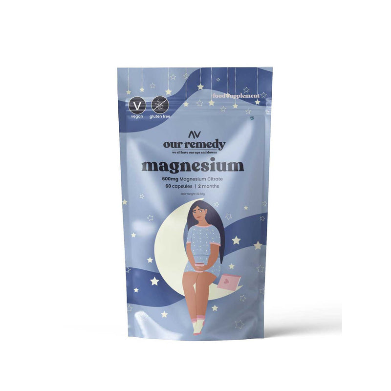 Our Remedy Magnesium Citrate 600mg capsules 60s, imported from the UK
