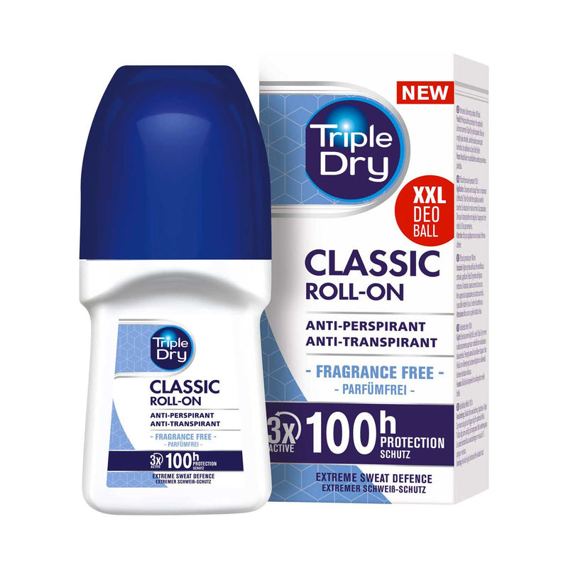 Triple Dry Classic Anti-Perspirant Roll On 50ml (British brand)
