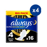 Always Ultra Secure Night Sanitary Towels Wings Size 4 - British product