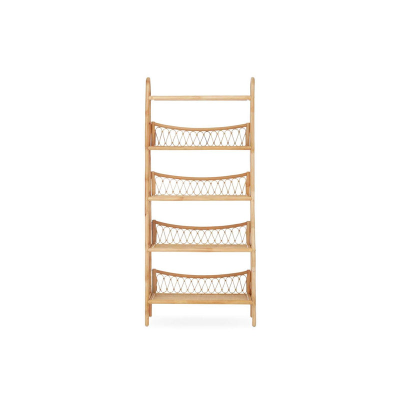 CuddleCo Aria 5 tier rattan shelving unit, imported from the UK
