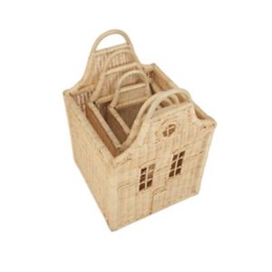 CuddleCo natural rattan storage baskets set of 3 - British product
