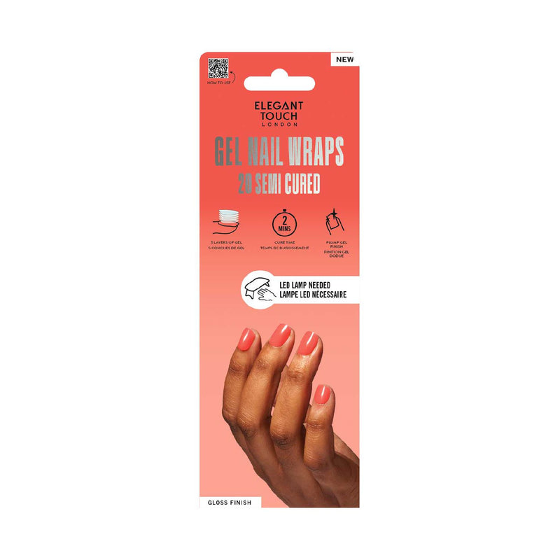 Elegant Touch semi-cured gel nail wraps Dragon Fruit 20s (British brand)