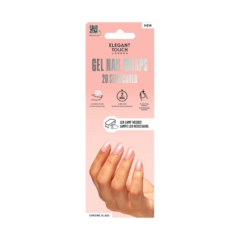 Elegant Touch semi cured gel nail wraps Pristine Pearl 20s (British brand)