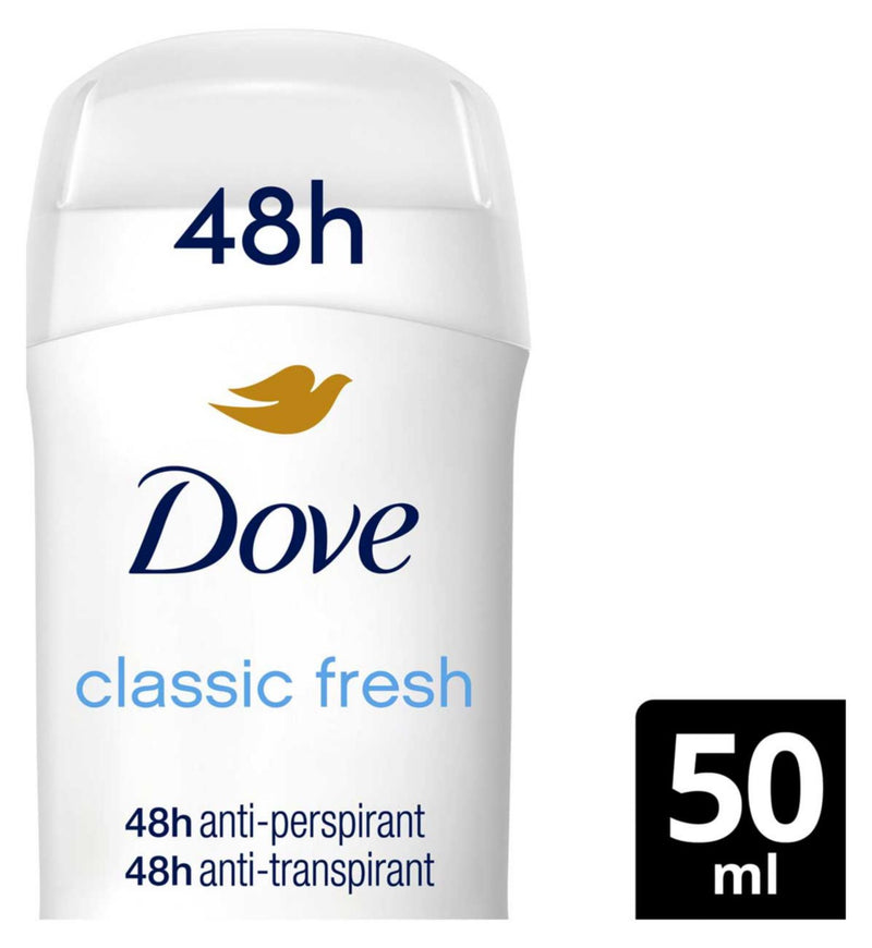 Dove antiperspirant deodorant stick Classic Fresh 50ml (British brand)