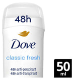 Dove antiperspirant deodorant stick Classic Fresh 50ml (British brand)