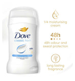 Dove antiperspirant deodorant stick Classic Fresh 50ml (British brand)